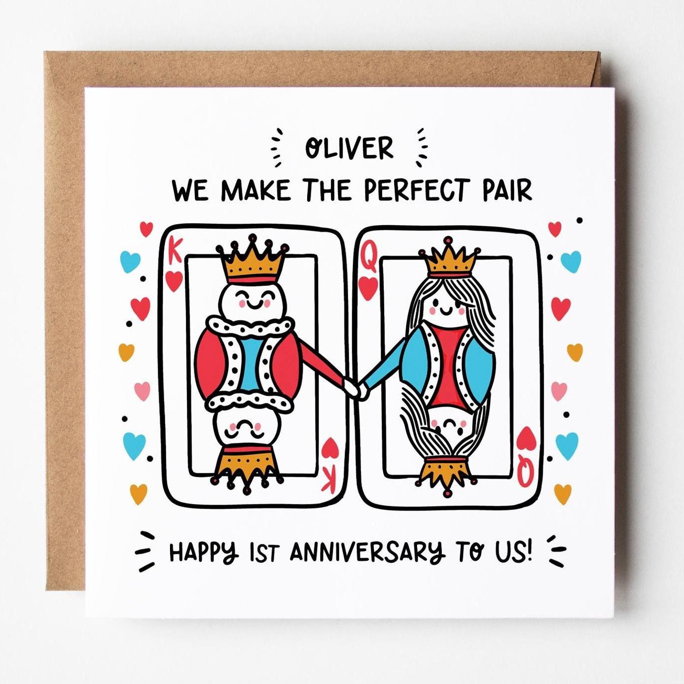 Happy 1st Anniversary Husband Card • Personalised Husband 1st Anniversary Card • 1st Anniversary Card For Him •