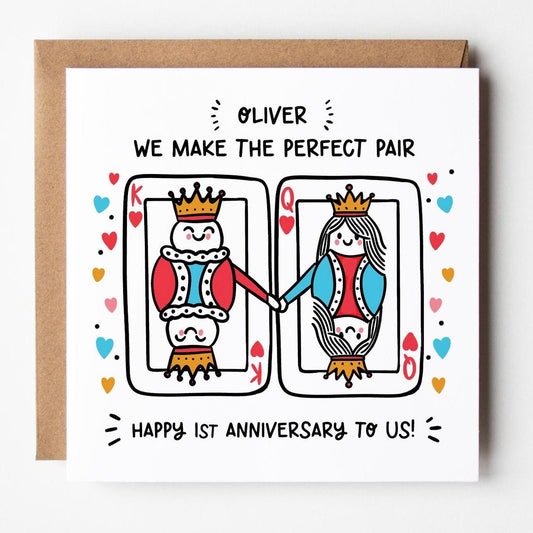 Happy 1st Anniversary Husband Card • Personalised Husband 1st Anniversary Card • 1st Anniversary Card For Him •