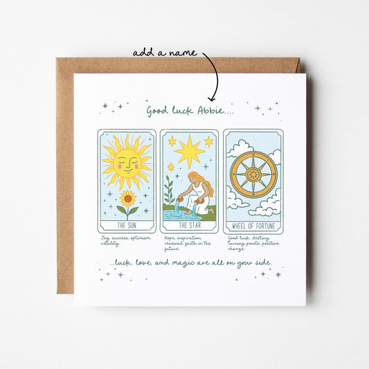Good Luck Card • Tarot Card Design • Positive Energy Card • Encouragement Card • New Chapter Gift • Personalised Good Luck Leaving Card