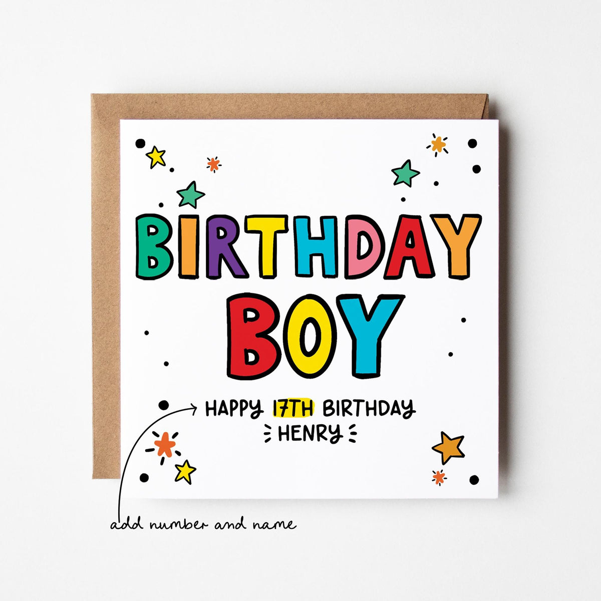 Birthday Boy Personalised Birthday Card • Birthday Card for Him • Happy Birthday Card Boy • Son Nephew Brother Birthday Card for Him