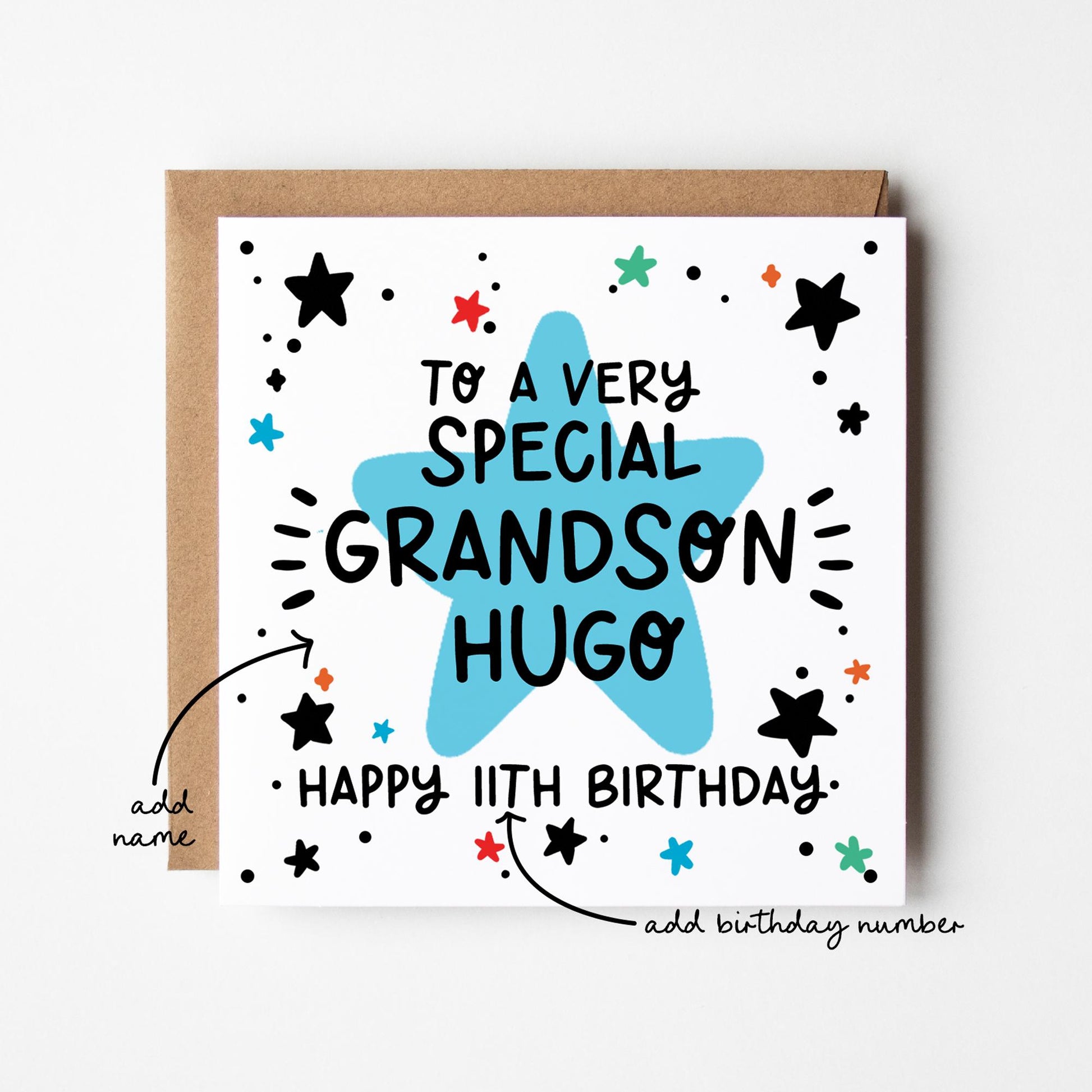 Grandson Birthday Card • Birthday Number Card for Grandson • Birthday Card For Grandson • Birthday Card •