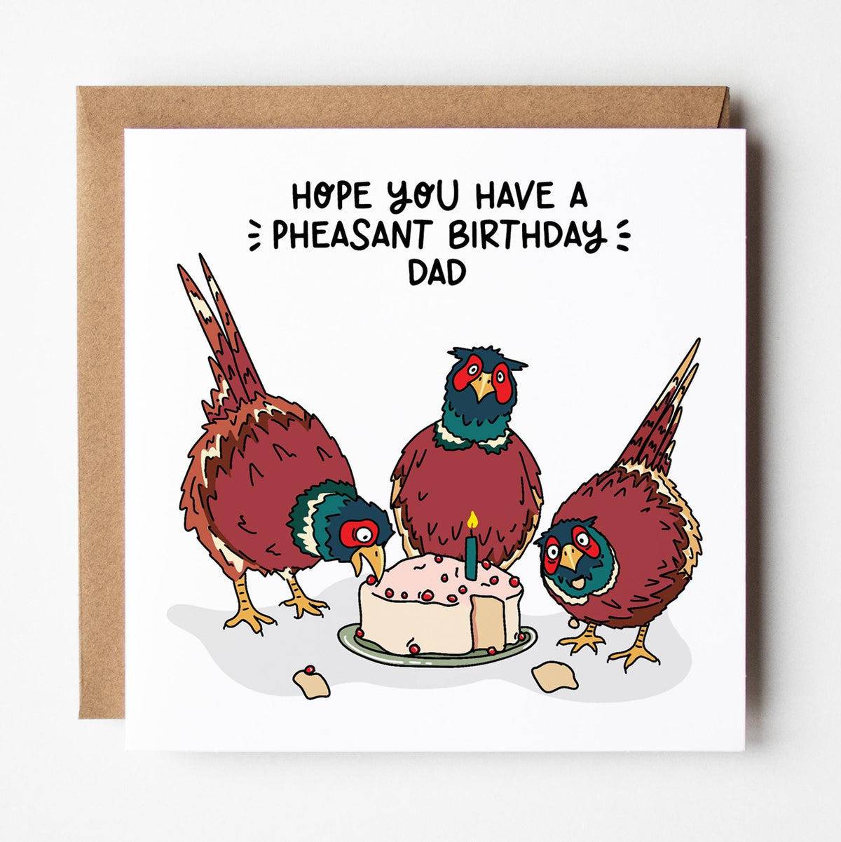 Pheasant Birthday Card: Gamekeeper, Dad, Grandad, Countryside, Nature Lover, Personalised with Kraft Envelope