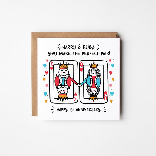 1st Anniversary Card • Personalised Happy Anniversary Card • Anniversary Card For Them • Paper Anniversary
