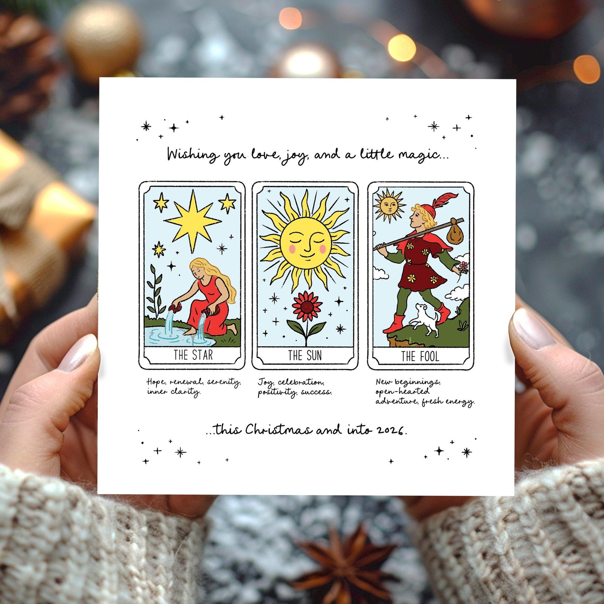 Christmas Tarot Card: sending festive warmth and positive wellbeing