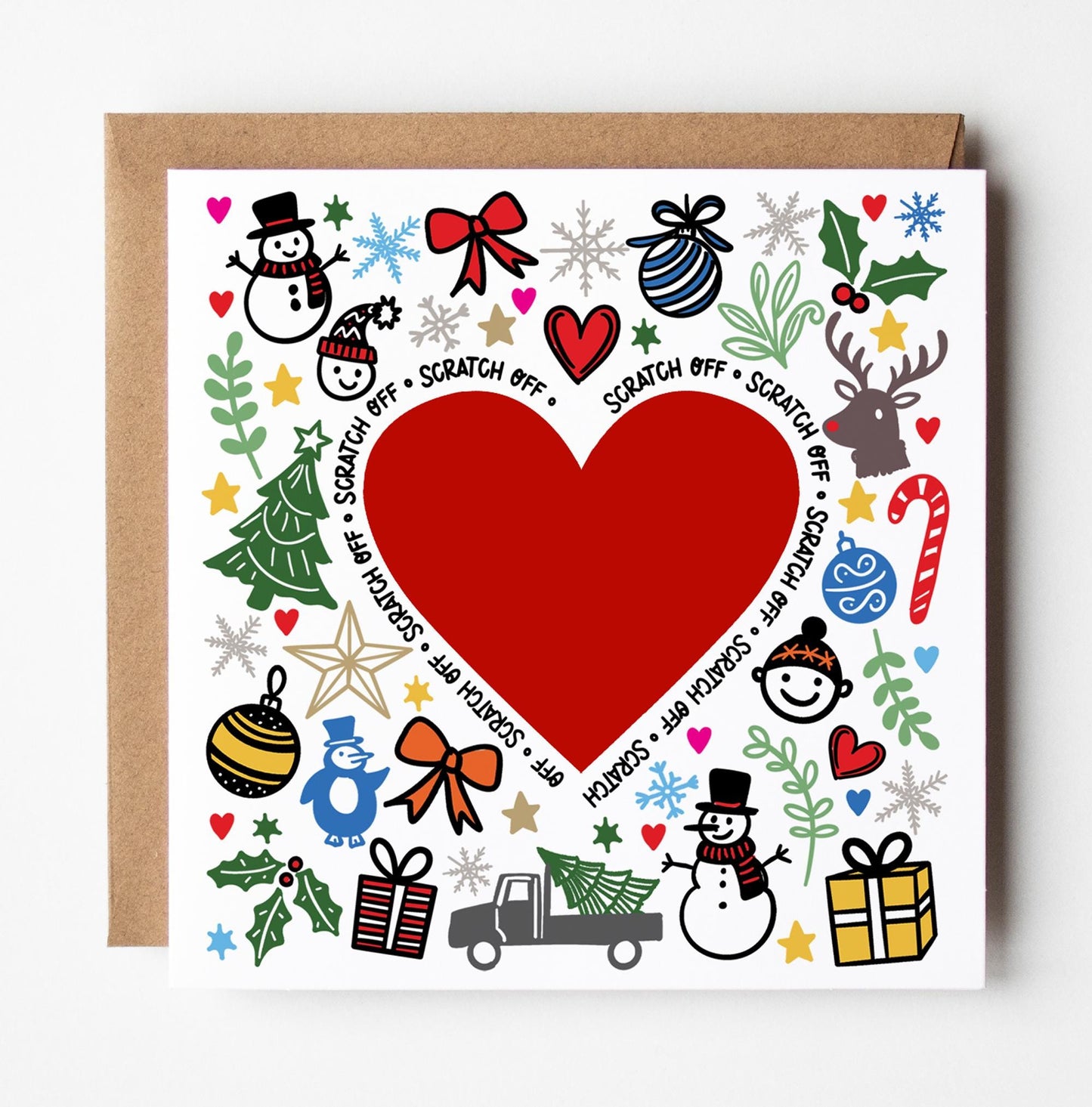 DIY Christmas Scratch Card: You write the message under the red heart.