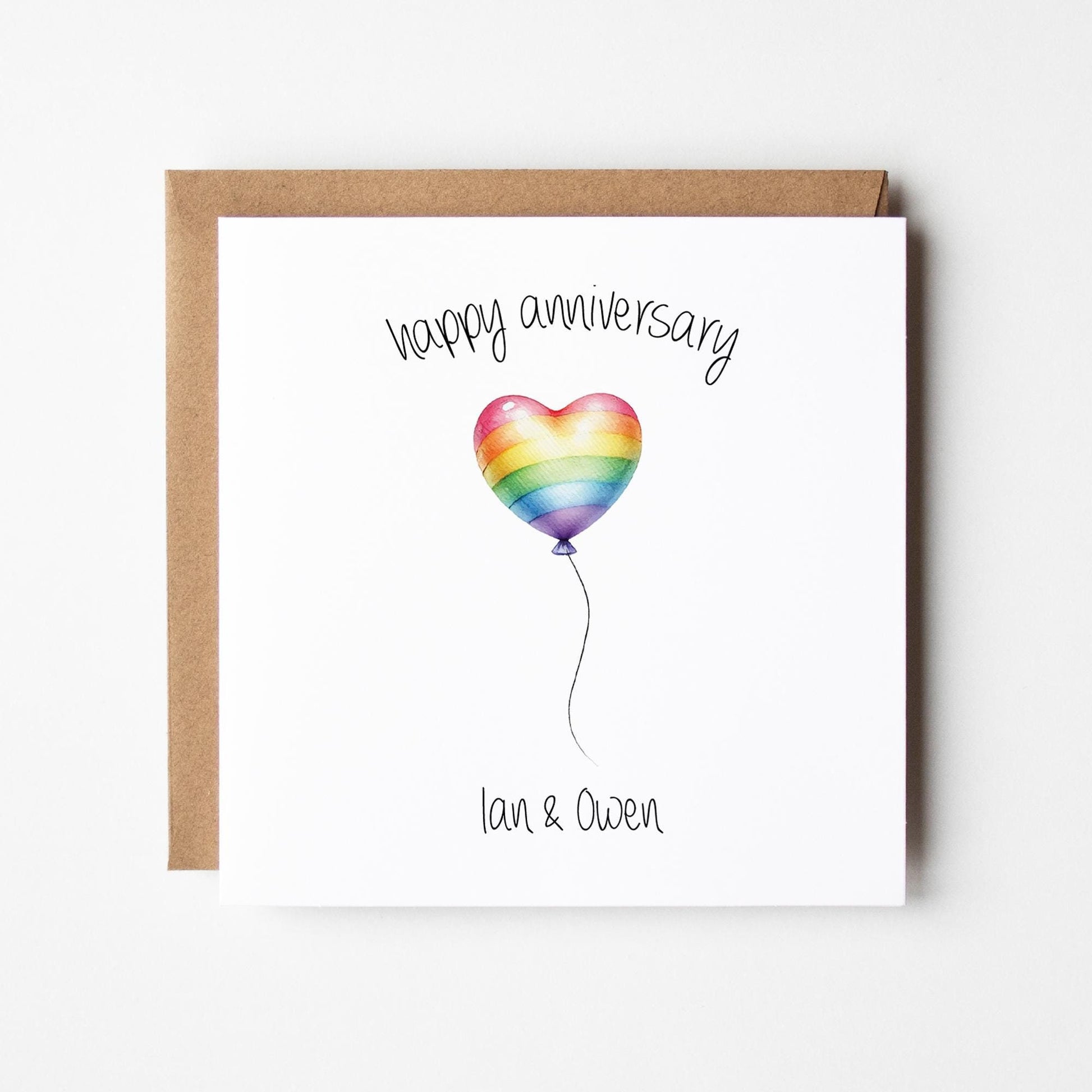 pride Rainbow Anniversary Card • Personalised Happy Anniversary Card • Anniversary Card For Them •