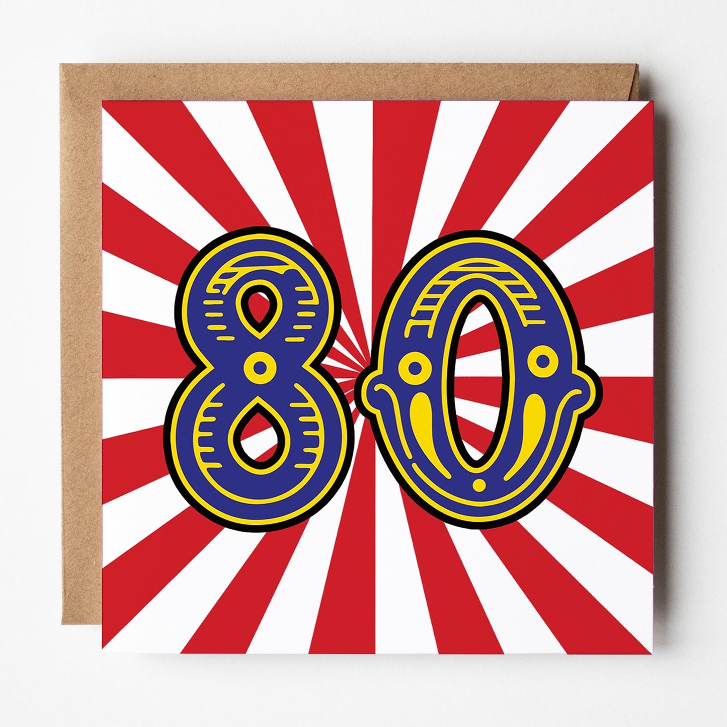 80th birthday card circus theme