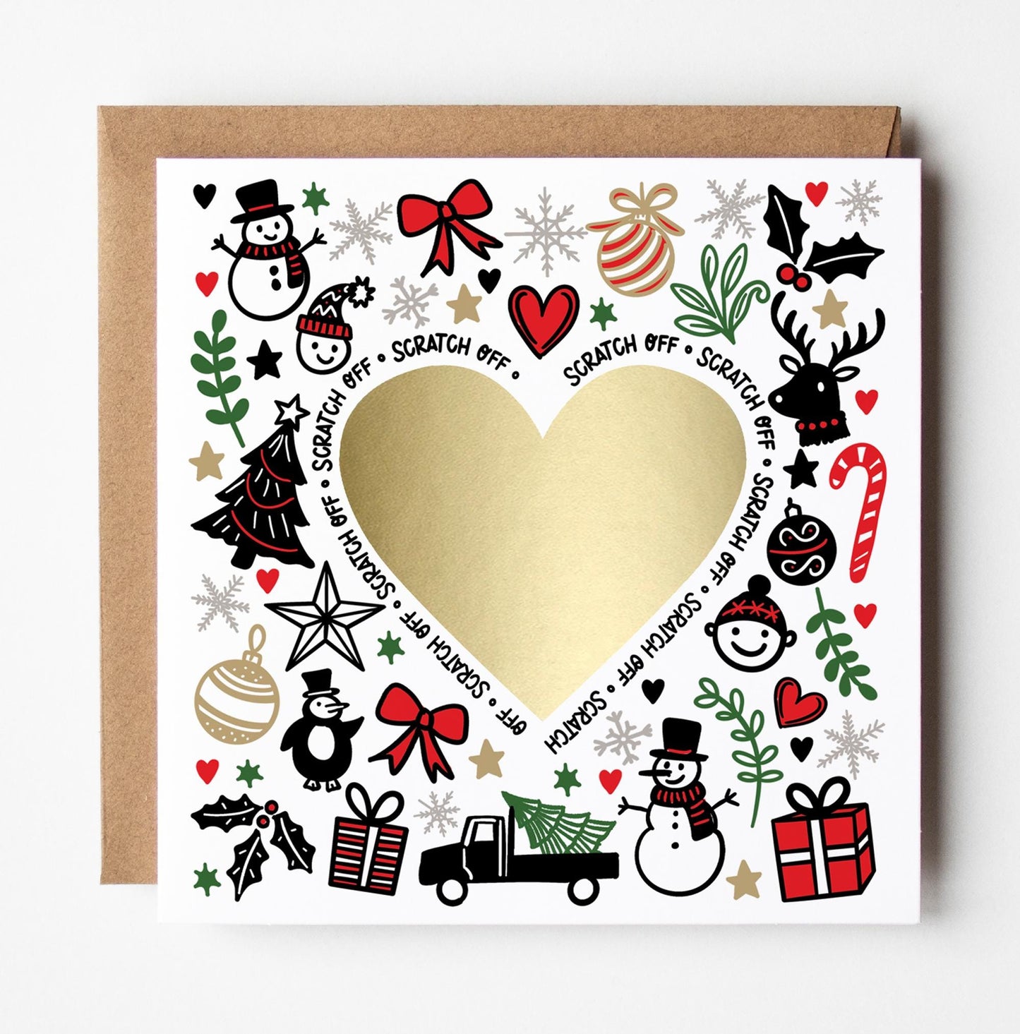 DIY Christmas Scratch Card: You write the message under the gold heart.