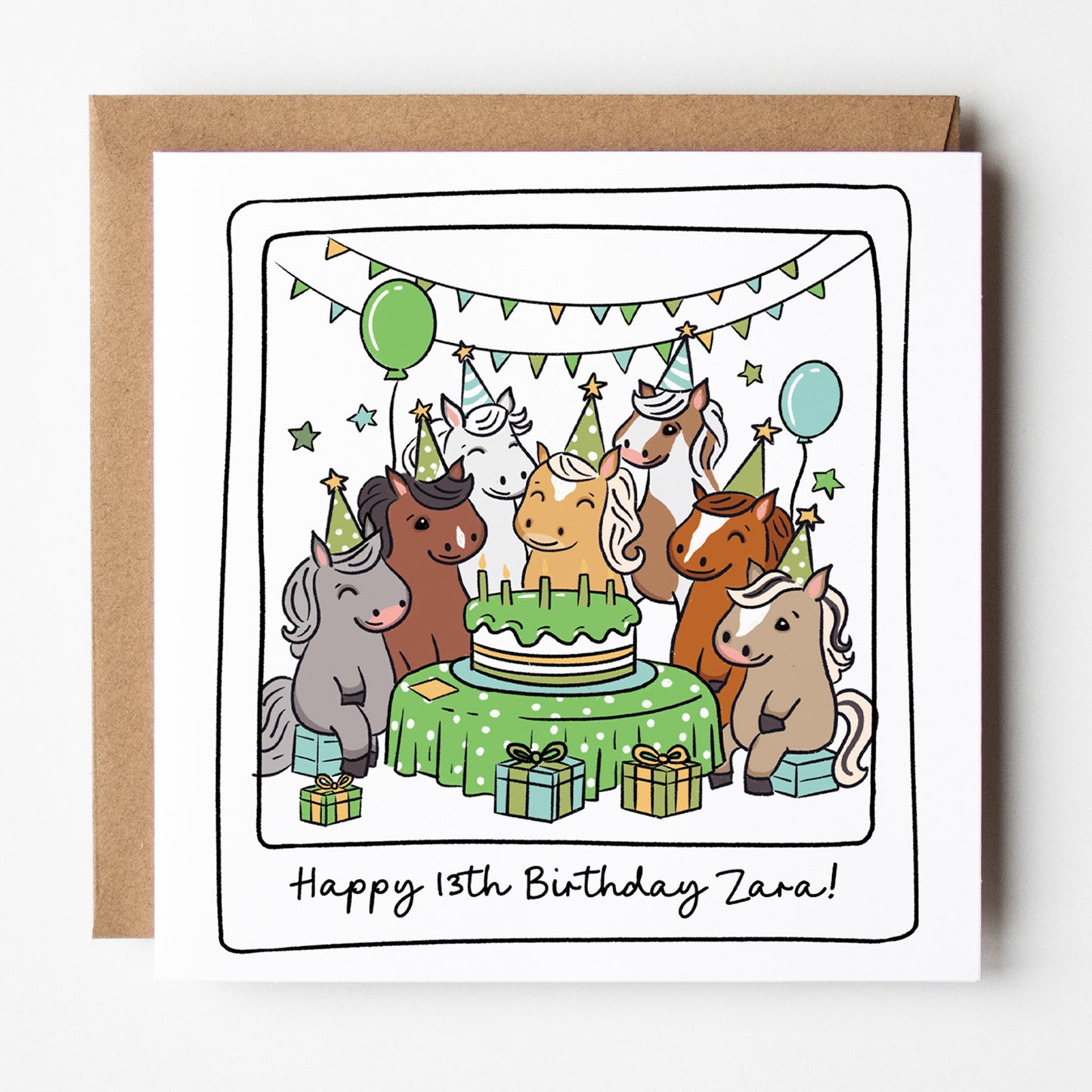 Personalised Horse/Pony Birthday Party Card