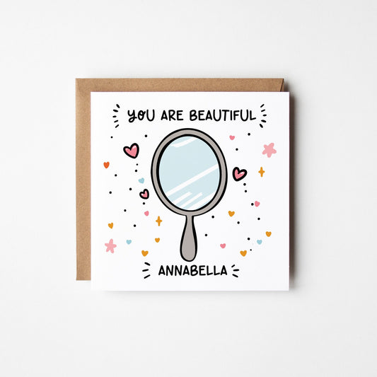 You Are Beautiful Card • Personalised Thinking of You Card • You Are Enough Card •