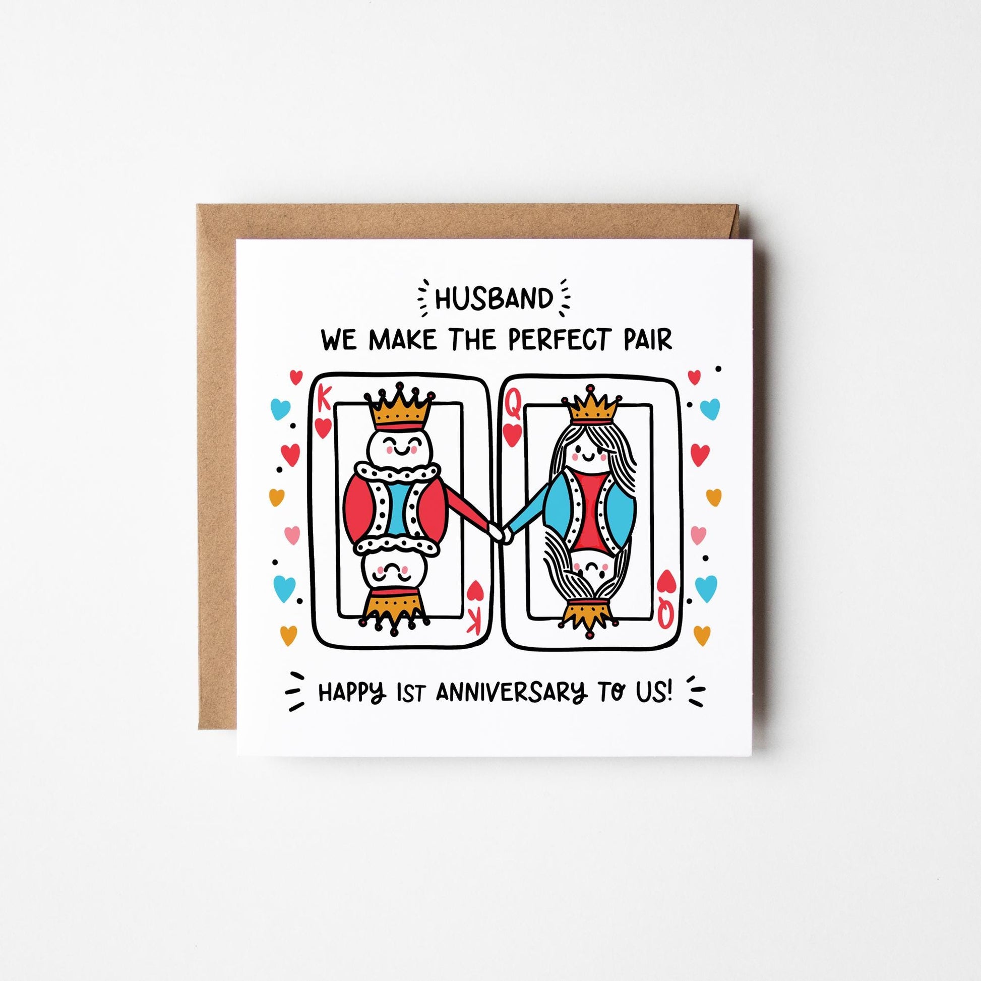 Happy 1st Anniversary Husband Card • Personalised Husband 1st Anniversary Card • 1st Anniversary Card For Him •