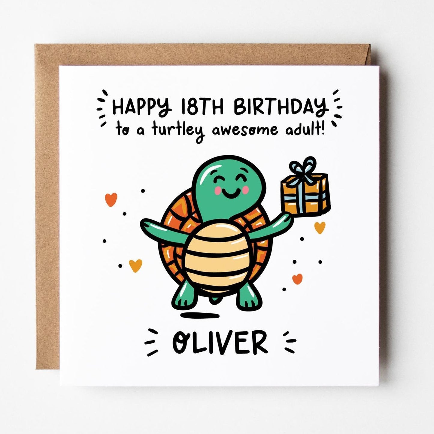 18th Birthday Card • Personalised 18th Birthday Card • Turtley Awesome Adult 18th Birthday Card •