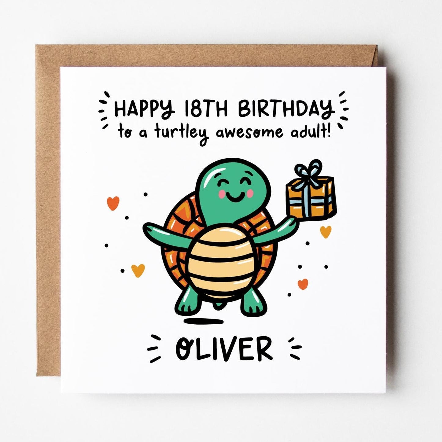 18th Birthday Card • Personalised 18th Birthday Card • Turtley Awesome Adult 18th Birthday Card •