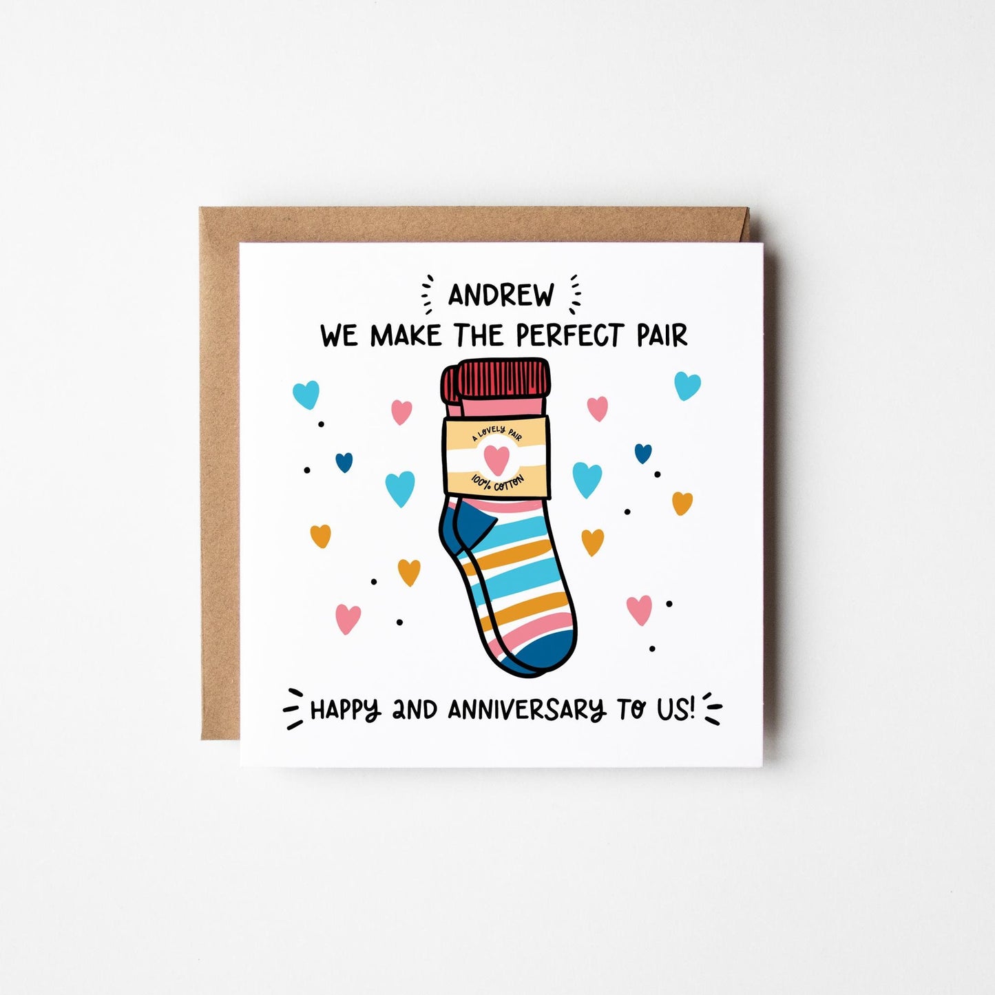 Happy 2nd Anniversary Husband Card • Personalised Husband 2nd Anniversary Card • 2nd Anniversary Card For Him • Cotton Anniversary
