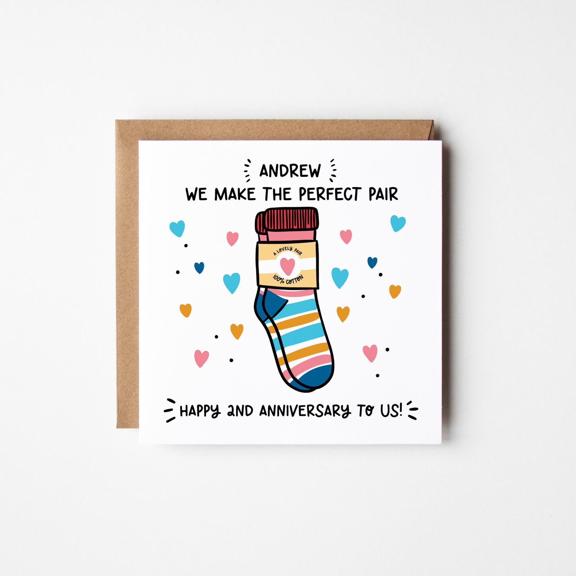 Happy 2nd Anniversary Husband Card • Personalised Husband 2nd Anniversary Card • 2nd Anniversary Card For Him • Cotton Anniversary