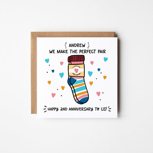 Happy 2nd Anniversary Husband Card • Personalised Husband 2nd Anniversary Card • 2nd Anniversary Card For Him • Cotton Anniversary