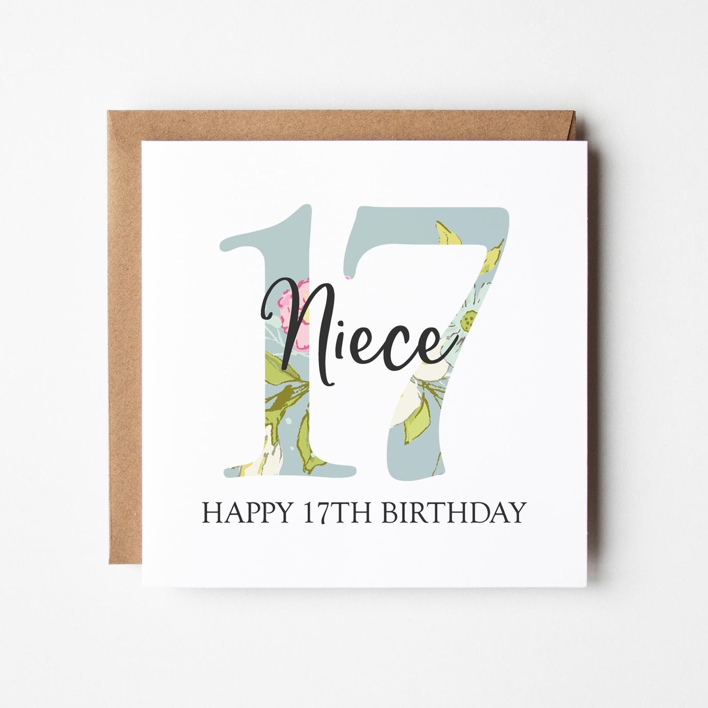 Personalised 17th Birthday Card • Birthday Number Card • Girl's Birthday Card •