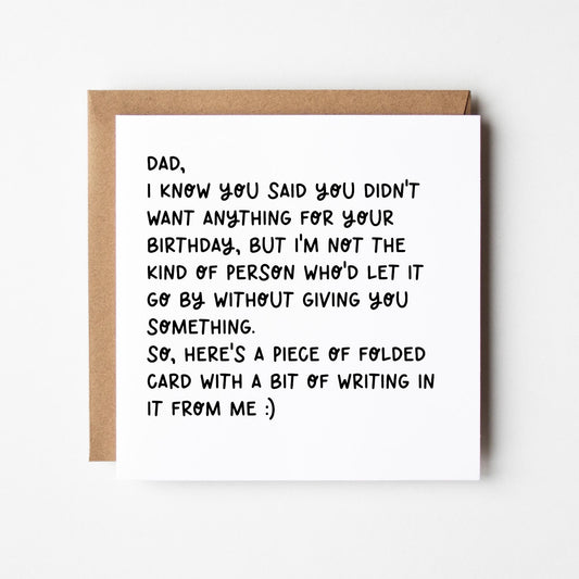 Funny Birthday Card For Dad • Cheeky Birthday Card For Dad • Dad Birthday Card