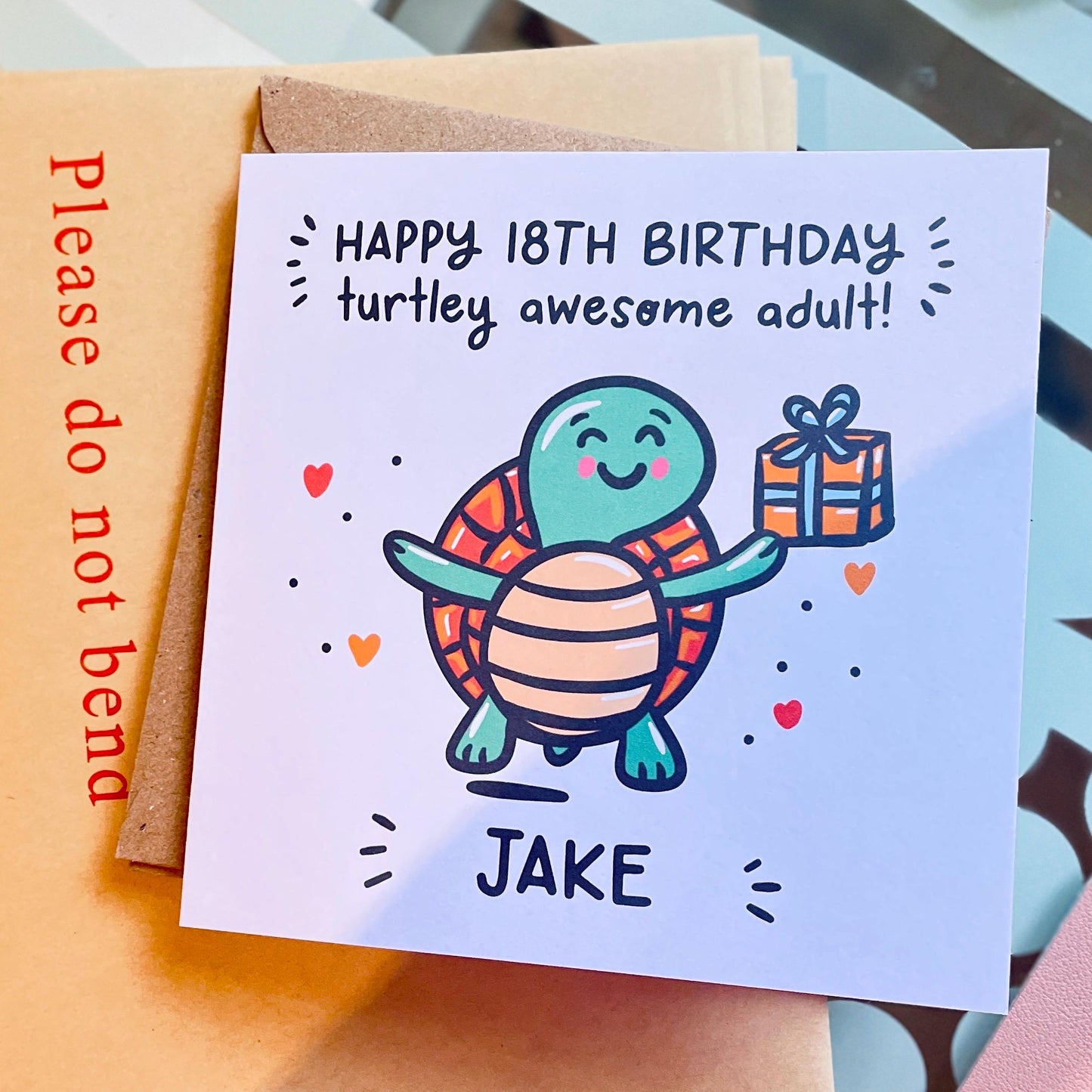 Turtley Awesome Adult, Personalised 18th Birthday Card