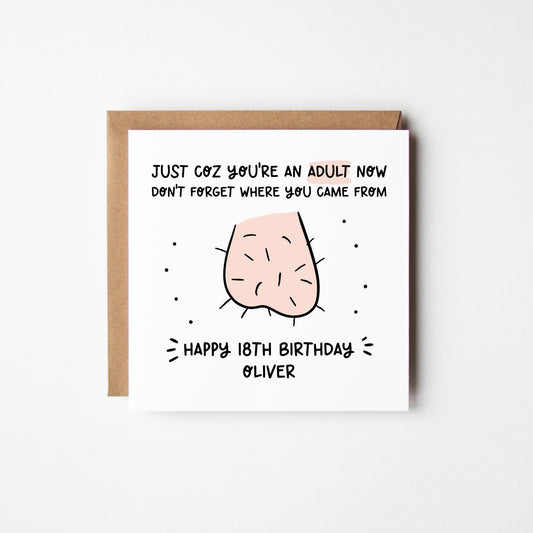 Funny 18th Birthday Card • Personalised 18th Birthday Card For Boys • Birthday Balls Card • 18th Birthday Card For Girls