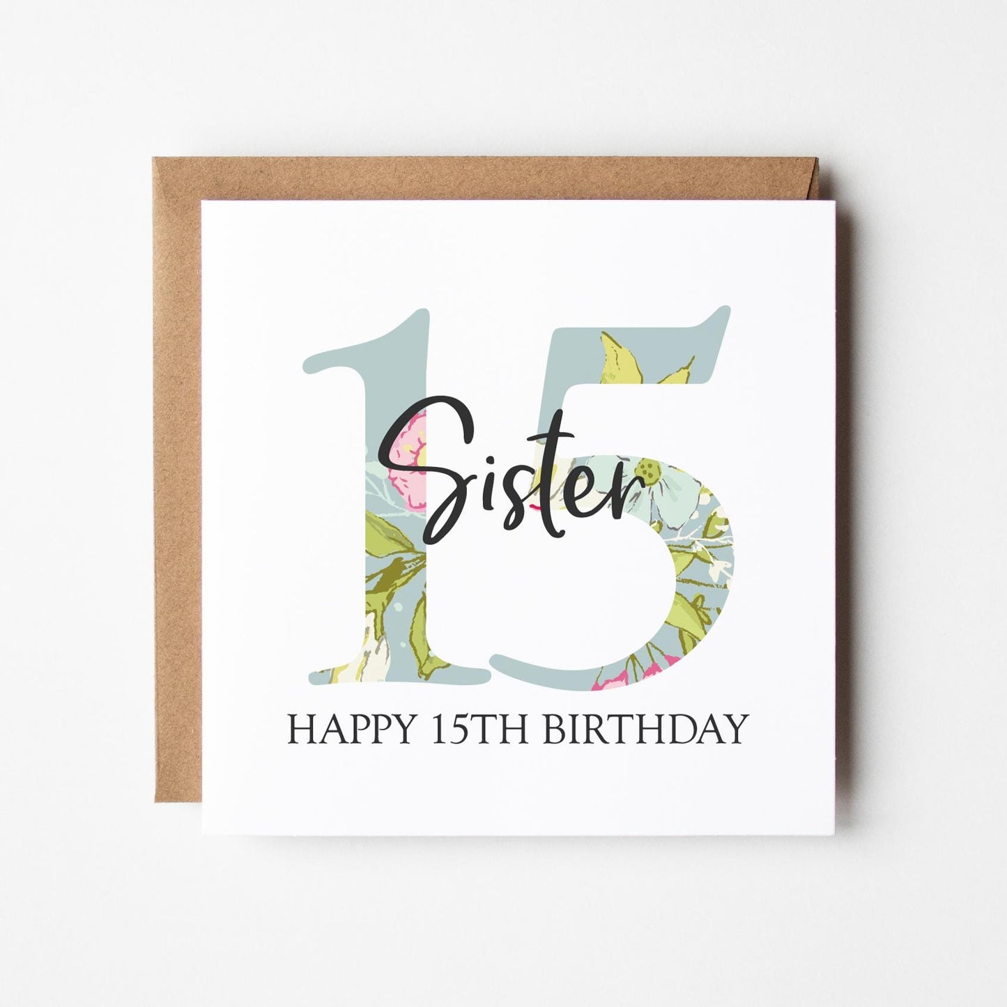 Personalised 15th Birthday Card • Birthday Number Card • Girl's Birthday Card •