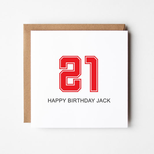 21st Birthday Card • Personalised 21st Birthday Card For Him • Boys 21st Birthday Card •