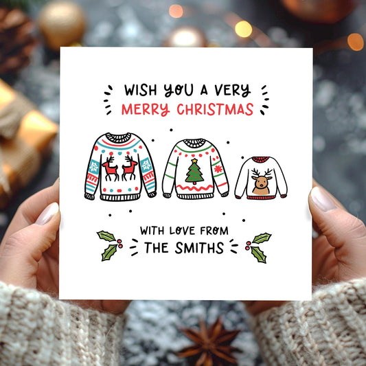Personalised Family Christmas Jumpers Cards