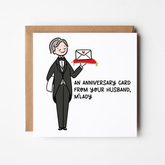 Funny Wife Anniversary Card for M'lady • Happy Anniversary Wife Card • Anniversary Card For Wife •