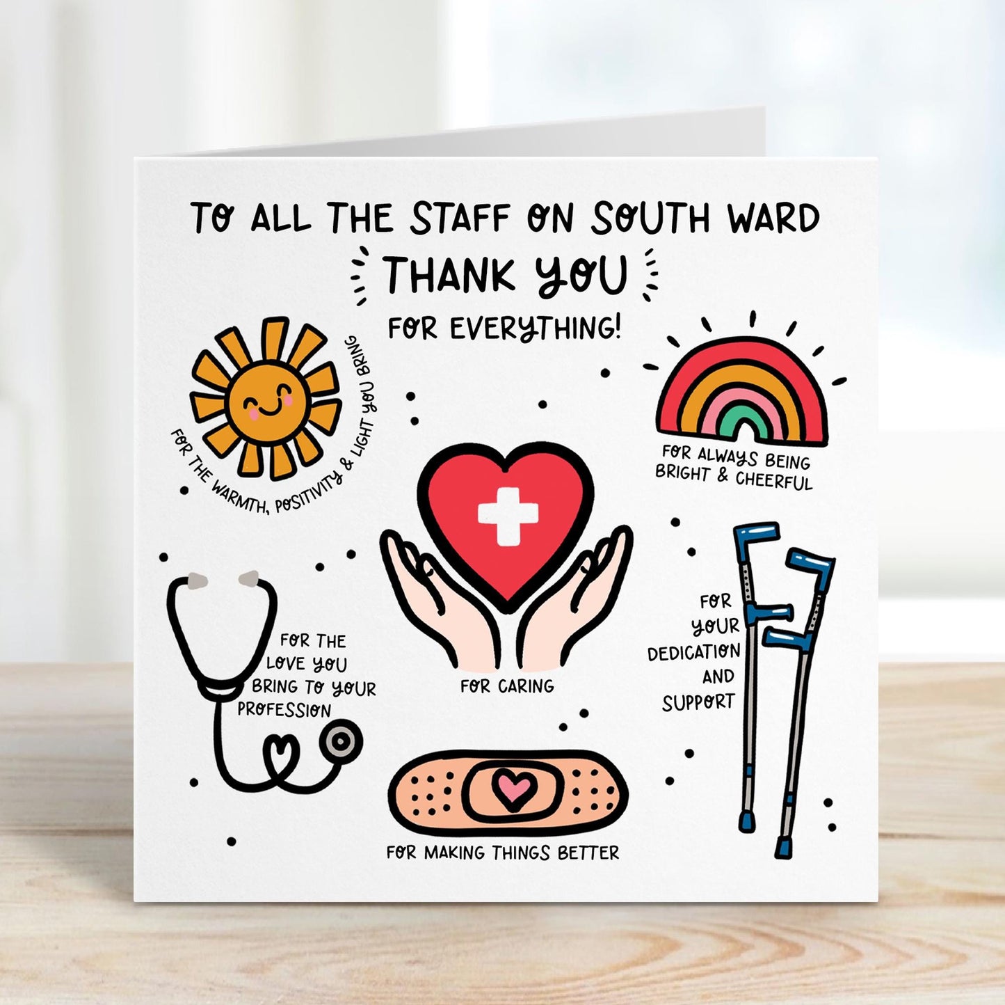 Thank You Hospital Card, Appreciation Card Nurses and Doctors Gratitude Gift