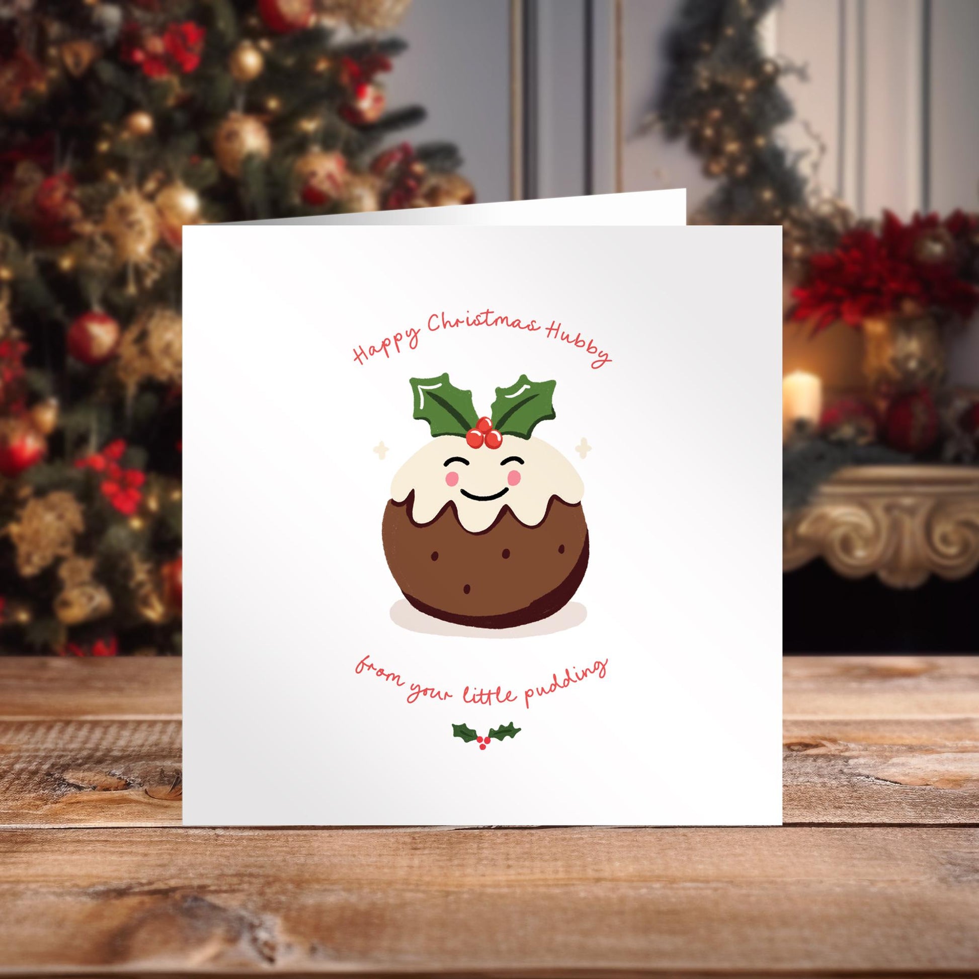Christmas Pudding Christmas Cards • From your Little Pudding Christmas Cards • Personalised Christmas Card for Husband