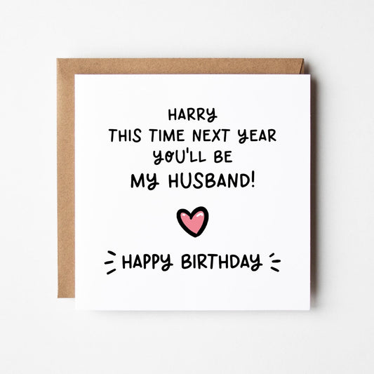 Fiance Birthday Card • Future Husband Birthday Card • Personalised Birthday Card For Fiance •