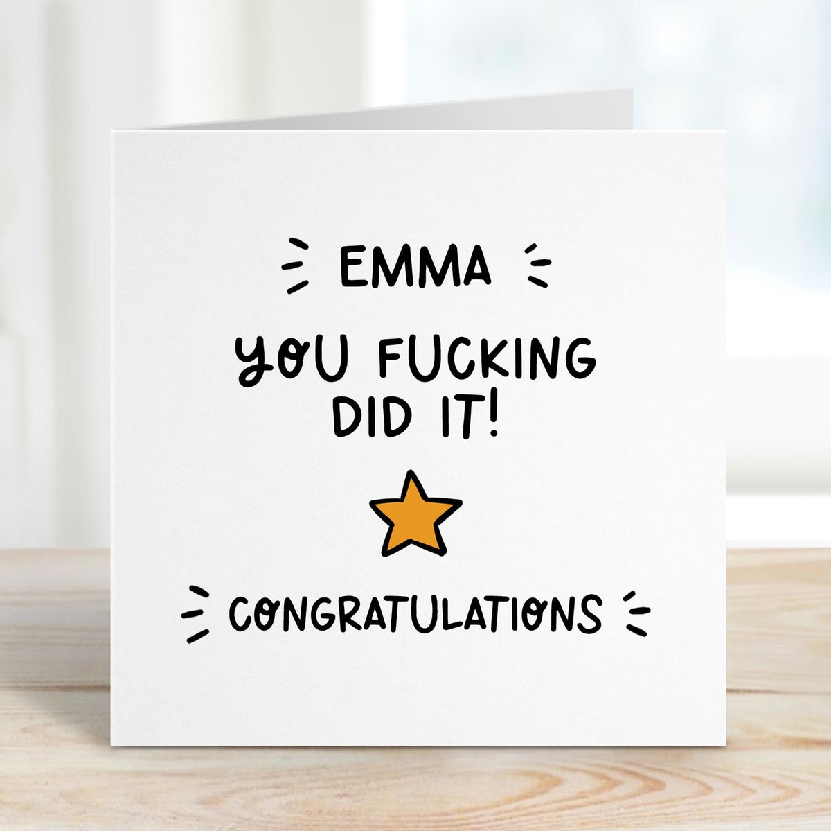 Congratulations Card • Personalised Congratulations Card • You Fucking Did it • You Smashed It Card •