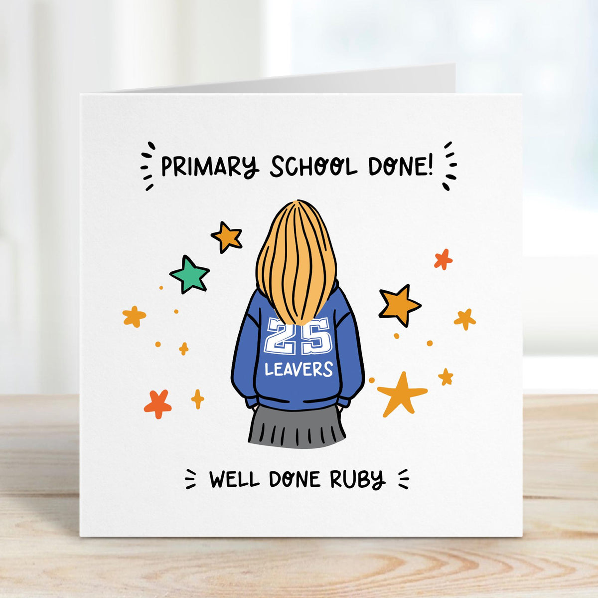School Leavers Card for Girls  • Leaving Primary School Card • 2025 Leavers Card
