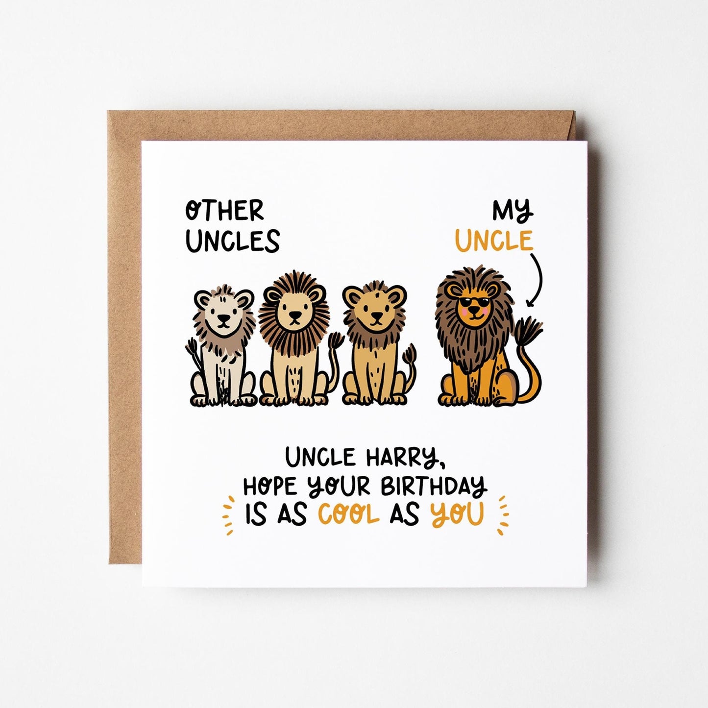 Cool Uncle Birthday Card • Funny Personalised Birthday Card For Uncle • Card For Uncle's Birthday •