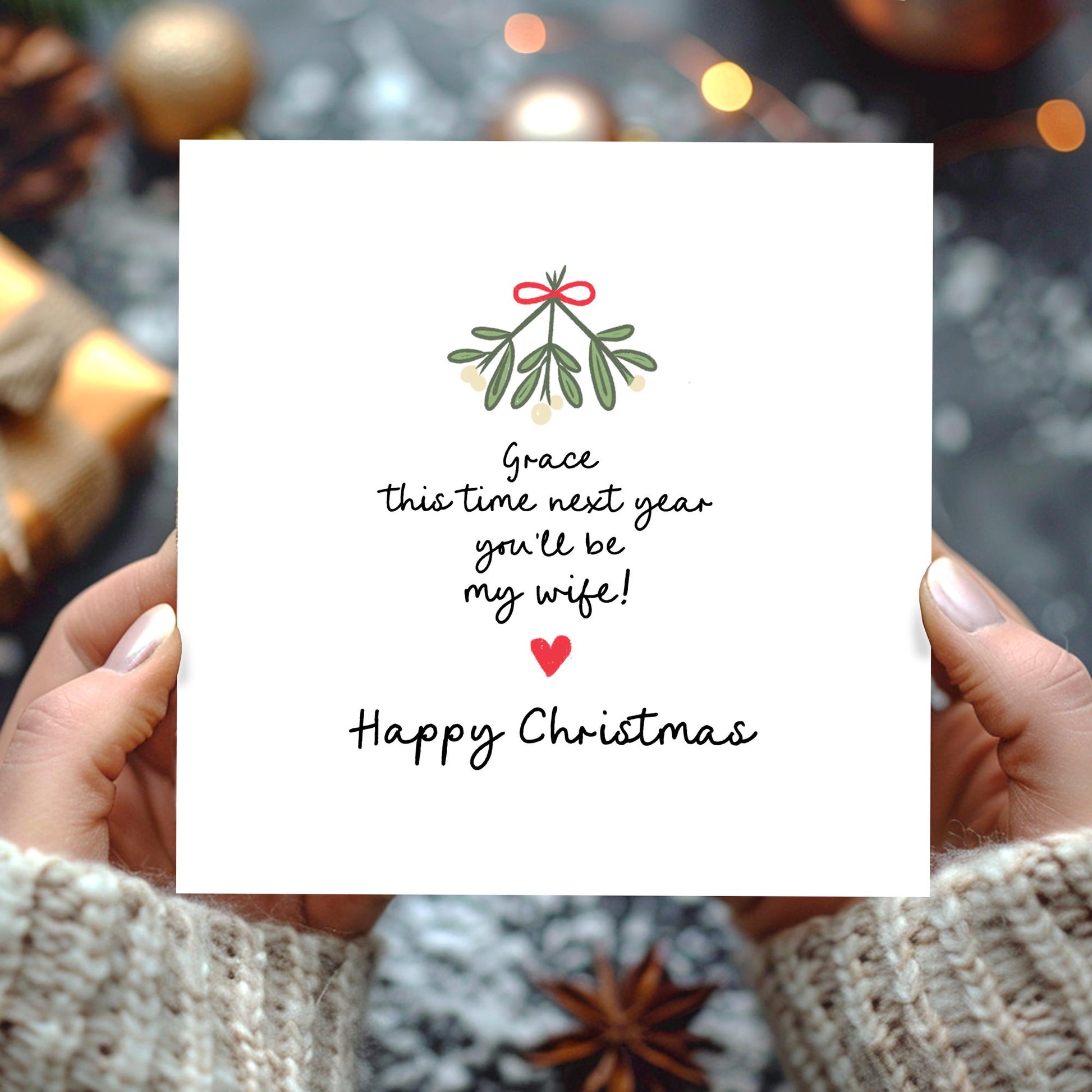Fiance Christmas Card • Future Wife Christmas Card • Personalised Christmas Card For Fiance •