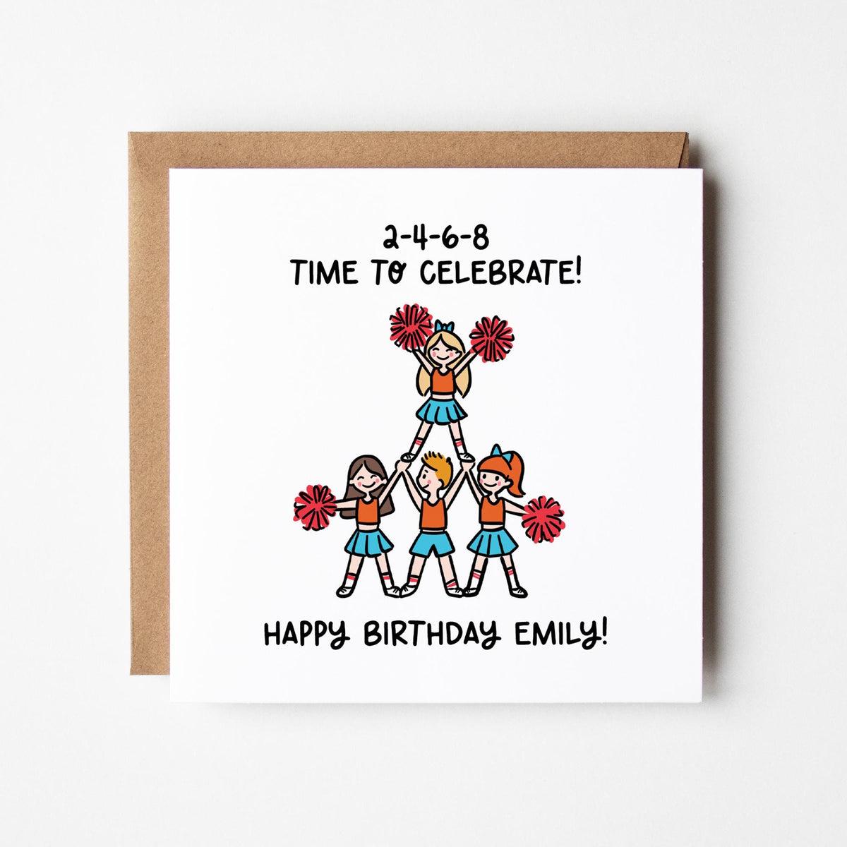 Cheerleaders Birthday Card • Personalised Birthday Card • Birthday Card for Her • Birthday Card for Him