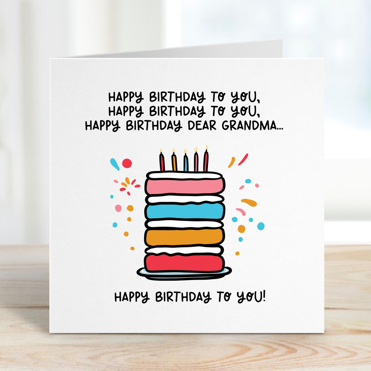 Birthday Song Card • Personalised Birthday Card • Birthday Cake Card • Card with Cake
