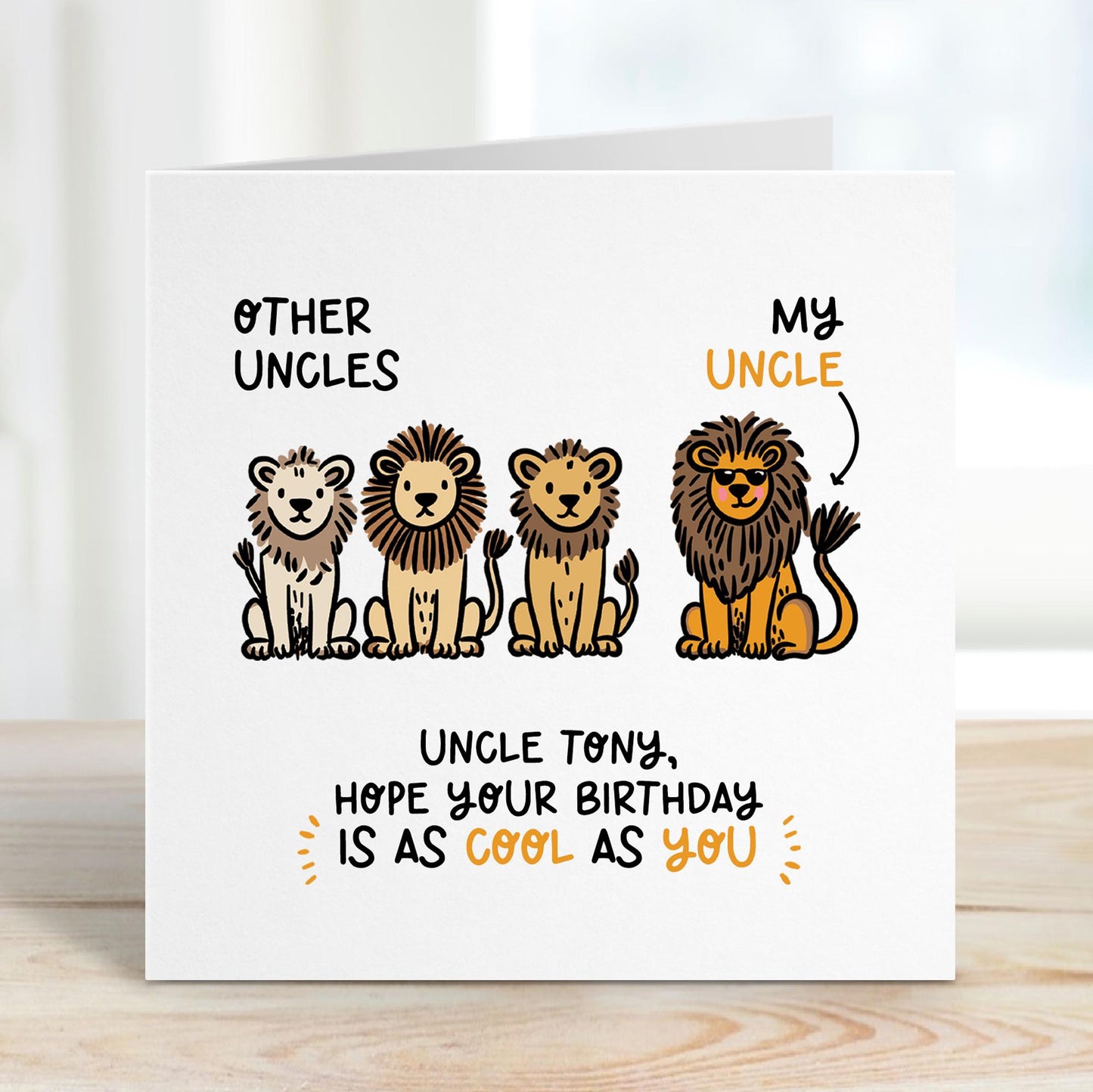 Cool Uncle Birthday Card • Funny Personalised Birthday Card For Uncle • Card For Uncle's Birthday •