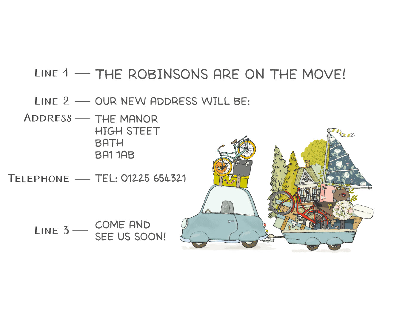 On The Move! Change of Address Announcements - Moving Home Cards