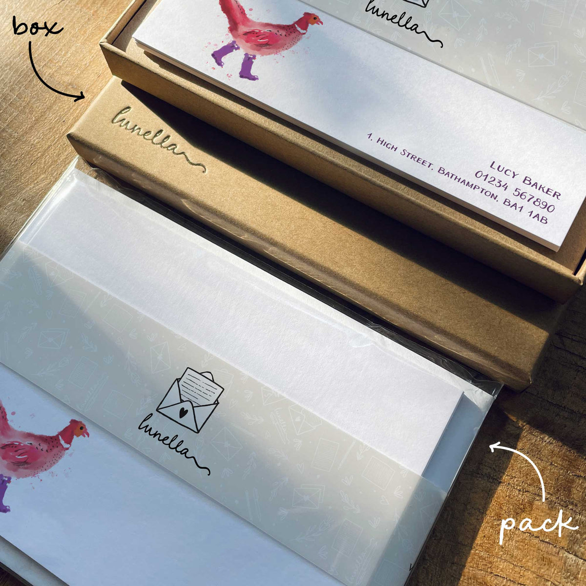 Pink Pheasant in Wellies Note Cards