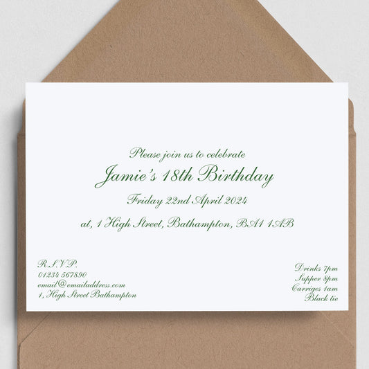 Formal Invitation card on a white background